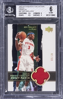 2003-04 UD "Exquisite Collection" Patch Parallel #9P Ben Wallace Patch Card (#09/10) - BGS EX-MT 6